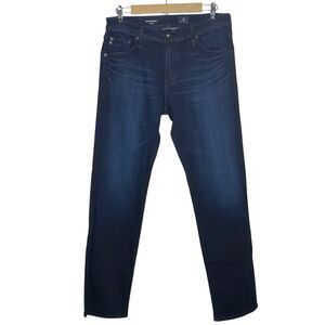 AG Adriano Goldschmied Jeans Mens 32x33 Blue The Graduate Tailored Dark Wash NEW